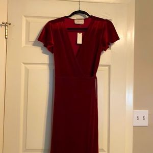 Velours wrap dress from Anthropologie